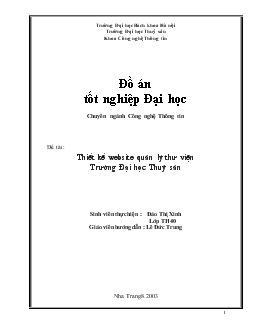 Đề tài Thiết kế website quản lý thư viện Trường Đại học Thuỷ sản