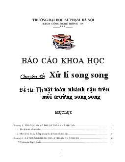 Đề tài Thuật toán nhánh cận trên môi trường song song