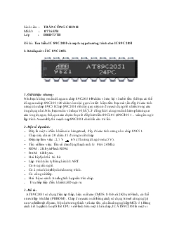 Đề tài Tìm hiểu IC 89C2051 và mạch nạp chương trình cho IC 89C2051