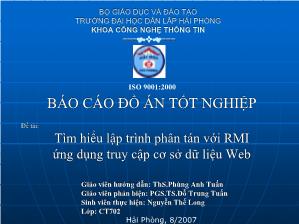 Đề tài Tìm hiểu lập trình phân tán với RMI ứng dụng truy cập cơ sở dữ liệu Web