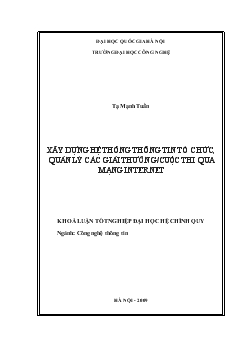 Đề tài Xây dựng hệ thống thông tin tổ chức, quản lý các giải thưởng/cuộc thi qua mạng internet
