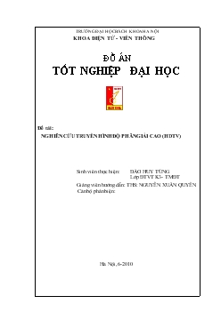 Đồ án Nghiên cứu truyền hình độ phân giải cao (hdtv)