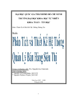 Đồ án Phân tích và thiết kế hệ thống quản lý bán hàng siêu thị