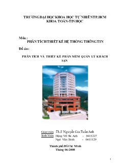 Đồ án Phân tích và thiết kế phần mềm quản lý khách sạn