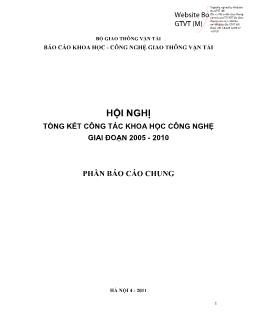 Hội nghị tổng kết công tác khoa học công nghệ giai đoạn 2005 - 2010