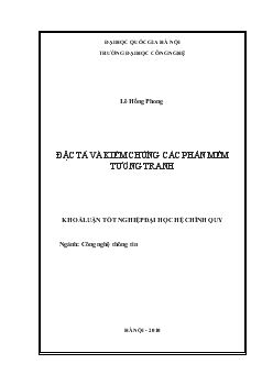 Khóa luận Đặc tả và kiểm chứng các phần mềm tương tranh
