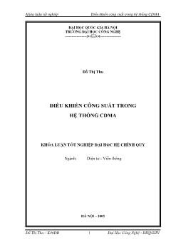 Khóa luận Điều khiển công suất trong hệ thống CDMA
