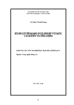 Khóa luận Huấn luyện mạng nơron rbf với mốc cách đều và ứng dụng