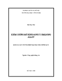 Khóa luận Kiểm chứng mô hình aspect - Uml bằng alloy