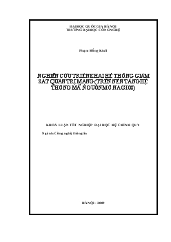Khóa luận Nghiên cứu triển khai hệ thống giám sát quản trị mạng (trên nền tảng hệ thống mã nguồn mở nagios)