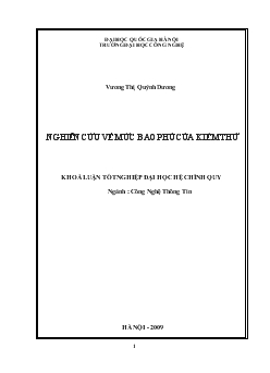 Khóa luận Nghiên cứu về mức bao phủ của kiểm thử