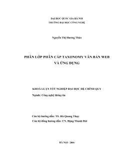 Khóa luận Phân lớp phân cấp taxonomy văn bản web và ứng dụng