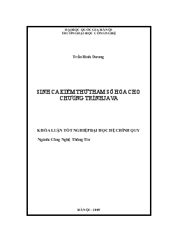 Khóa luận Sinh ca kiểm thử tham số hóa cho chương trình java