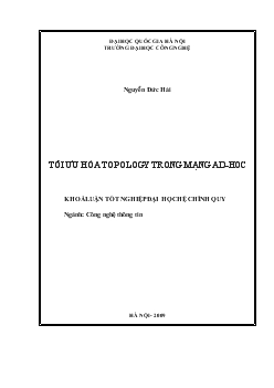 Khóa luận Tối ưu hóa topology trong mạng ad - Hoc