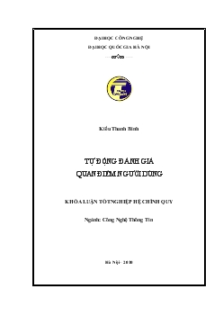 Khóa luận Tự động đánh giá quan điểm người dùng