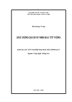 Khóa luận Xây dựng dịch vụ web học từ vựng