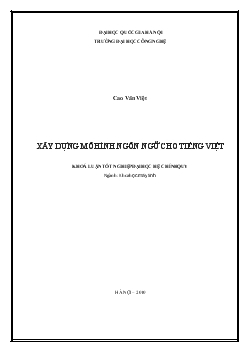 Khóa luận Xây dựng mô hình ngôn ngữ cho Tiếng Việt