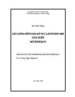 Khóa luận Xây dựng nền tảng hỗ trợ lập trình web dựa trên mô hình MVC