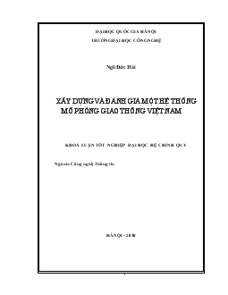 Khóa luận Xây dựng và đánh giá một hệ thống mô phỏng giao thông Việt Nam