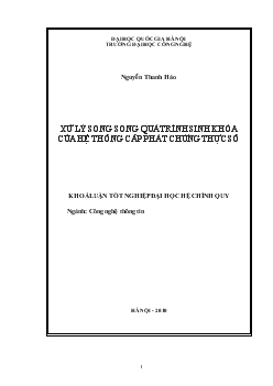 Khóa luận Xử lý song song quá trình sinh khóa của hệ thống cấp phát chứng thực số