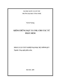 Kiểm chứng đặt tả uml cho tác tử phần mềm