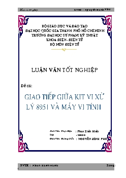 Luận văn Giao tiếp giữa kit vi xử lý 8951 và máy vi tính