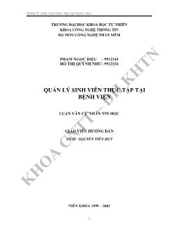 Luận văn Quản lý sinh viên thực tập tại bệnh viện