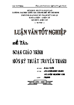 Luận văn Soạn giáo trình môn kỹ thuật truyền thanh