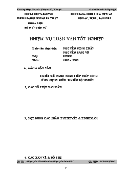 Luận văn Thiết kế card giao tiếp máy tính ứng dụng điều khiển bộ nguồn