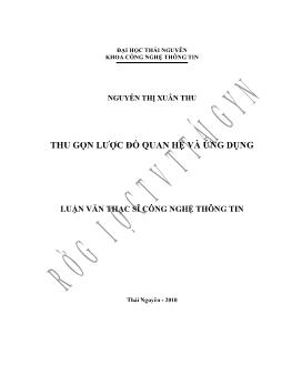 Luận văn Thu gọn lược đồ quan hệ và ứng dụng