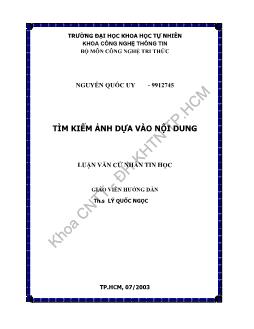 Luận văn Tìm kiếm ảnh dựa vào nội dung