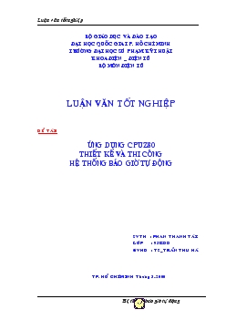 Luận văn Ứng dụng cpu z80 thiết kế và thi công hệ thống báo giờ tự động