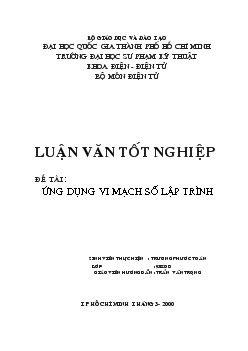 Luận văn Ứng dụng vi mạch số lập trình