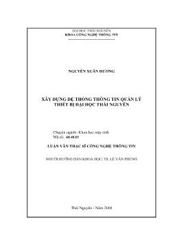Luận văn Xây dựng dệ thống thông tin quản lý thiết bị đại học Thái Nguyên