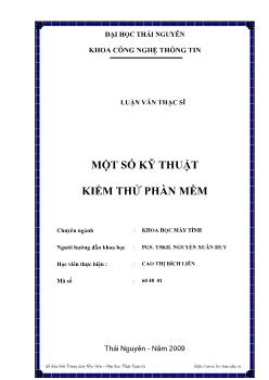 Một số kỹ thuật kiểm thử phần mềm