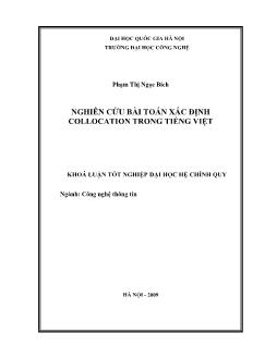 Nghiên cứu bài toán xác định collocation trong Tiếng Việt