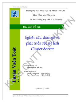 Nghiên cứu, đánh giá và phát triển các mô hình Cluster Server