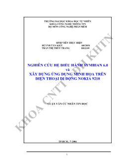 Nghiên cứu hệ điều hành symbian 6.0 và xây dựng ứng dụng minh họa trên điện thoại di động nokia 9210