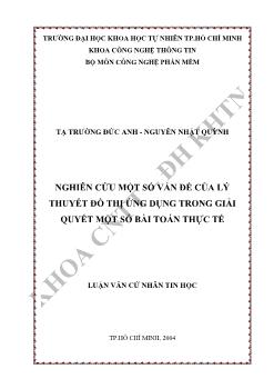 Nghiên cứu một số vấn đề của lý thuyết đo thị ứng dụng trong giải quyết một số bài toán thực tế