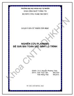 Nghiên cứu planning để giải bài toán xác định lộ trình