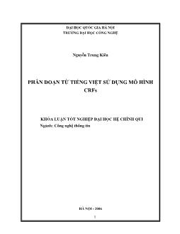 Phân đoạn từ tiếng Việt sử dụng mô hình crfs