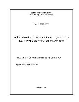 Phân lớp bán giám sát và ứng dụng thuật toán svm vào phân lớp trang web