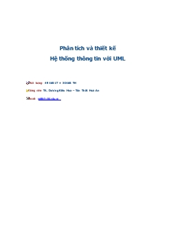 Phân tích và thiết kế Hệ thống thông tin với UML