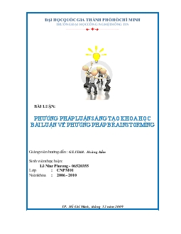 Phương pháp luận sáng tạo khoa học bài luận về phương pháp brainstorming
