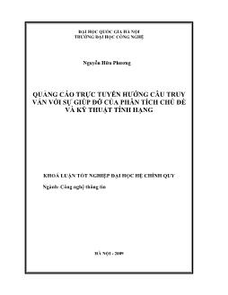 Quảng cáo trực tuyến hướng câu truy vấn với sự giúp đỡ của phân tích chủ đề và kỹ thuật tính hạng