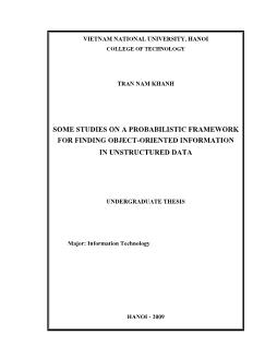 Some studies on a probabilistic framework for finding object-Oriented information in unstructured data