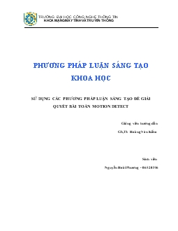 Sử dụng các phương pháp luận sáng tạo để giải quyết bài toán motion detect