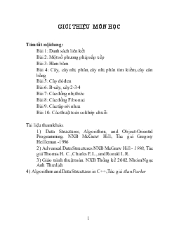 Tài liệu cấu trúc dữ liệu và giải thuật