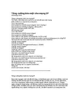 Tăng cường bảo mật cho mạng IP