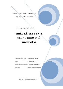 Thiết kế test - Case trong kiểm thử phần mềm